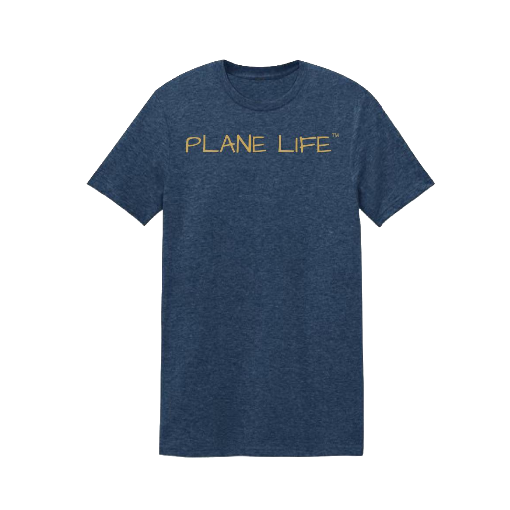 Plane Tee | Premium Cotton Aviation T-Shirt in Blue & Black