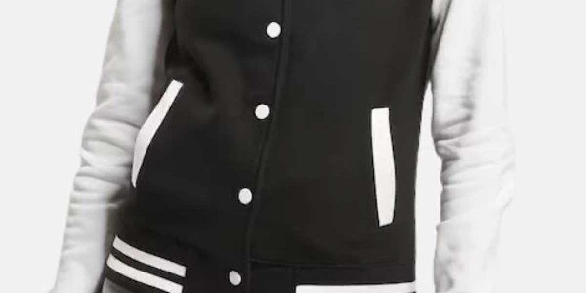 Women Black And White Varsity Fleece Jacket – A Classic Streetwear Essential for Modern Women