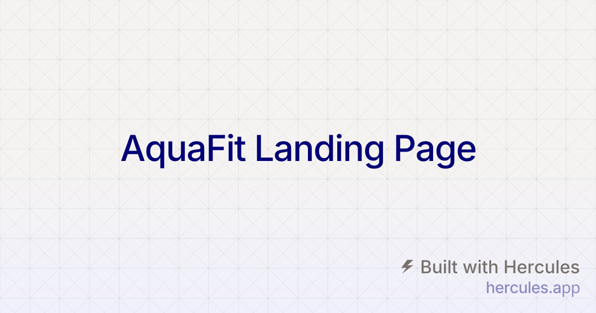 AquaFit Landing Page